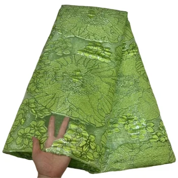 Новейшая Африканская кружевная ткань 2023 года, высококачественное парчовое кружево, зеленые жаккардовые кружева, французский тюль, кружевная ткань для Нигерийского вечернего платья