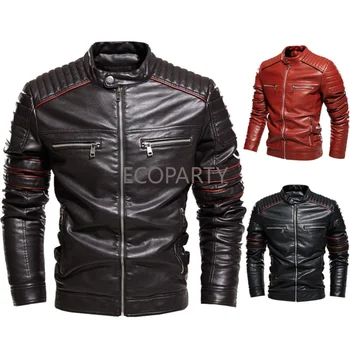 Новое мужское осенне-зимнее мужское высококачественное модное пальто, кожаная куртка, мужские деловые повседневные куртки в мотоциклетном стиле, одежда