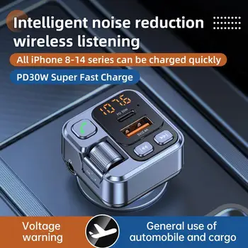 Новый FM-передатчик Громкой Связи Автомобильный Bluetooth 5.1 MP3-Плеер Зарядный Автомобильный Модулятор Aux PD30W Быстрый FM-Стерео Адаптер Blueto K4X0