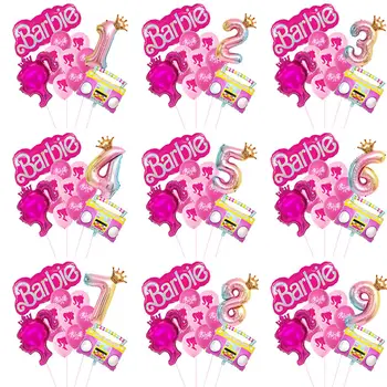 Новый воздушный шар Diy Kawaii Barbie Для девочек и мальчиков 0-9 лет, тематическое украшение для вечеринки по случаю Дня рождения, Детские воздушные шары из алюминиевой пленки, игрушка