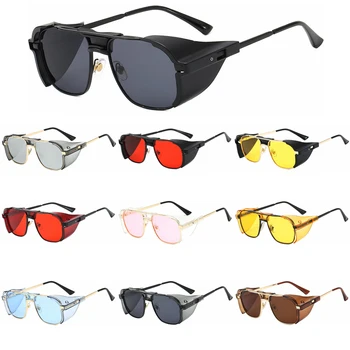 Новый дизайн бренда, Винтажные очки в стиле Стимпанк, Персонализированные очки-жабы с ветровым стеклом, Разноцветные Очки на открытом воздухе UV400, Индивидуальность