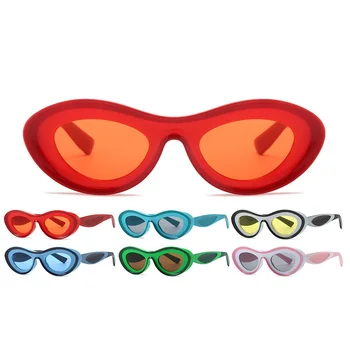 Оптовая продажа Модные Обалденные Солнцезащитные очки в маленькой оправе с современным гламуром На заказ, логотип обертывается вокруг Солнцезащитных очков, Оттеняет Очки