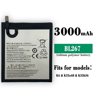 Оригинальный Аккумулятор BL267 Battery BL 267 Для Lenovo Vibe K6 K33A48 3000 мАч Перезаряжаемый Аккумулятор Мобильного Телефона + Бесплатные Инструменты