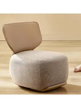 Первоклассный диван-кресло в простой гостиной, одноместный низкий стул из ткани кремовой серии, кресло для отдыха со спинкой xj016