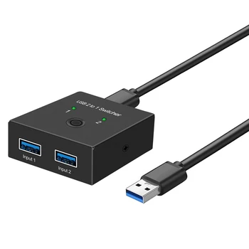 Переключатель USB 3.0 KVM Switch 2 In 1 Out USB Switcher Для 2 Компьютеров С общим доступом к 1 USB Устройствам Таким Как принтер Сканер