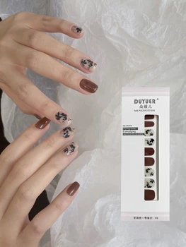 Полный патч для дизайна ногтей без запекания гелем относится к бумаге кофейного цвета, японской терпкости, высококачественной водонепроницаемости и долговечности.