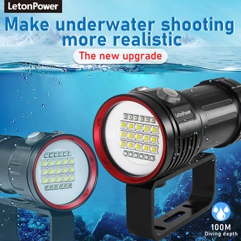 Профессиональная подводная 27 Светодиодная лампа для фотосъемки, подсветка, 22800 люмен, фонарик для дайвинга, 100-метровая Водонепроницаемая видеокамера, фонарик