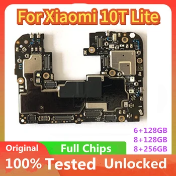 Разблокированная Для Xiaomi MI 10T Lite Материнская плата Оригинальная 128 ГБ 256 ГБ Для Xiaomi MI 10T Lite Логическая плата Материнская плата 6 ГБ 8 ГБ оперативной памяти