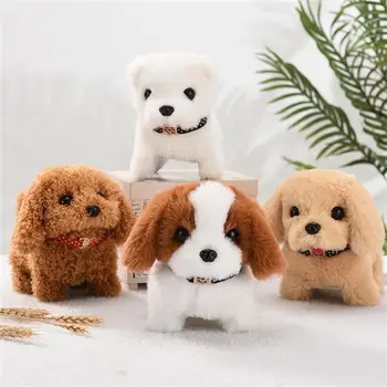 Реалистичная плюшевая имитация умной собаки по имени Ходячая плюшевая игрушка Электрический плюшевый робот Собака Игрушка для малышей Рождественский подарок