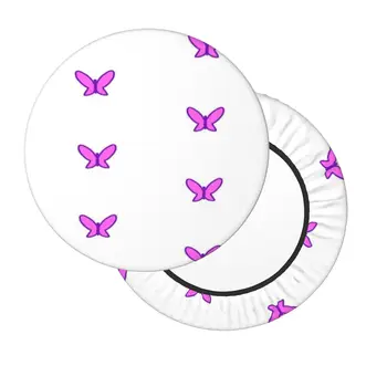 Розово-фиолетовая круглая подушка для барного стула с бабочкой, защищающая стул из мягкой ткани, подходящей для офиса