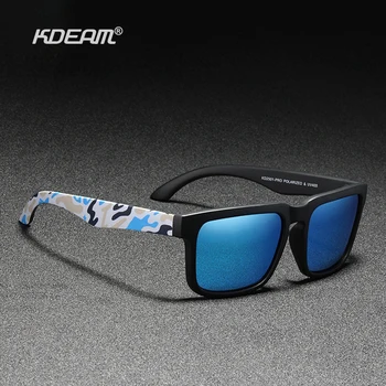 Роскошный бренд KDEAM, Новые модные камуфляжные мужские поляризованные солнцезащитные очки UV400, очки для вождения с широким обзором, спортивные очки для путешествий, CE