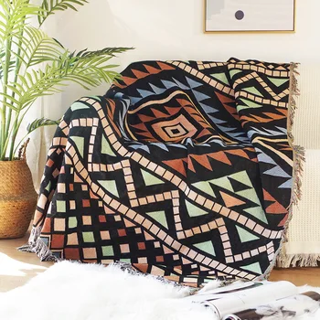 Скандинавские пледы, богемное абстрактное полотенце для дивана, коврик для пикника на открытом воздухе, одеяло, украшение модельной комнаты, геометрический гобеленовый ковер