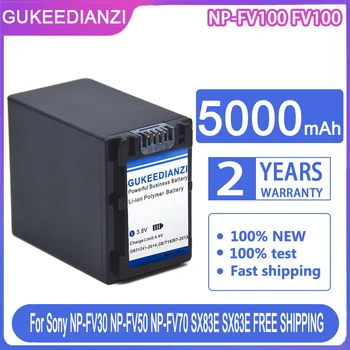 Сменный Аккумулятор GUKEEDIANZI NP-FV100 FV100 5000 мАч Для NP-FV30 NP-FV50 NP-FV70 SX83E SX63E Bateria