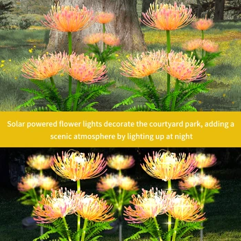 Солнечный наружный светильник со светящимся цветочным стеблем, декоративная подсветка IP65, водонепроницаемость до 8 часов 600 мАч для дорожки в парке, патио.