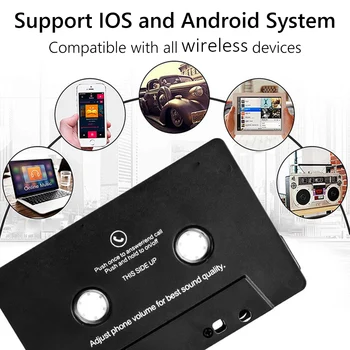 Универсальный Bluetooth-конвертер Автомобильный магнитофон AUX Music Адаптер аудиокассеты с микрофоном