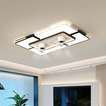 Художественная светодиодная люстра, подвесной светильник, декор комнаты, современный складной потолочный вентилятор с управлением для гостиной