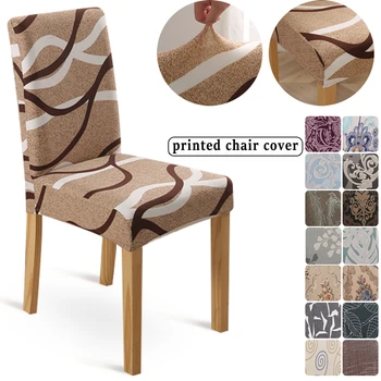 Чехол для стула с цветочным рисунком, эластичный чехол для сиденья стула, спандекс, протектор для стула, универсальный для свадьбы Bnaquet Kitchen