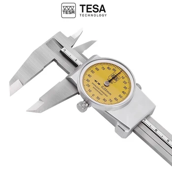 Штангенциркули TESA CCMA с противоударным циферблатом, 0-150 мм, 0-200 мм, градуировка 0,01 мм и 0,02 мм, 0050008 00510045 00510046