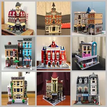 Эксперт по созданию зоомагазина Town Hall Downtown Diner Model Модульные строительные блоки Brick Bank Cafe Corner Toys Parisian