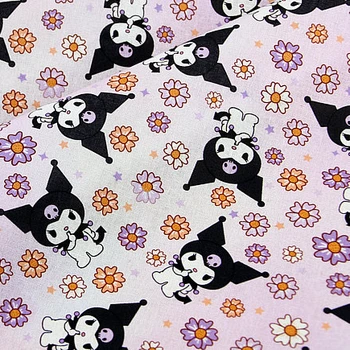 Японская Hello Kitty Kuromi 100% Хлопчатобумажная ткань для одежды для девочек, чехол для подушки из домашнего текстиля, чехол для рукоделия DIY